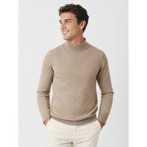 NWOT‎ Shephe Mens 100% Cashmere Mock Turtleneck Sweater Beige Size 40 S